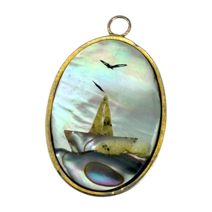 Single Charm - Mother of Pearl Sailboat for wholesale by The Sage Vintage