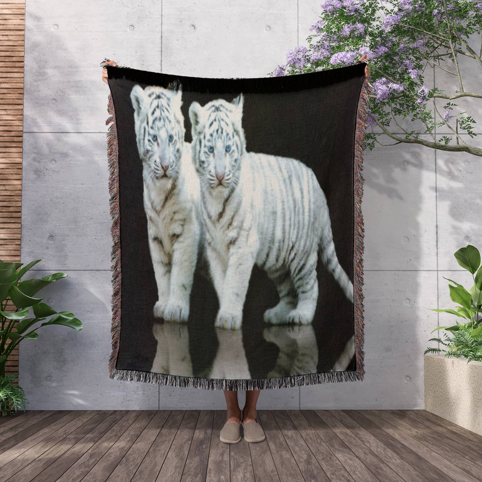 3dRose - Wholesale Throw Blanket - 3dRose, White Tiger Cubs, Blanket2