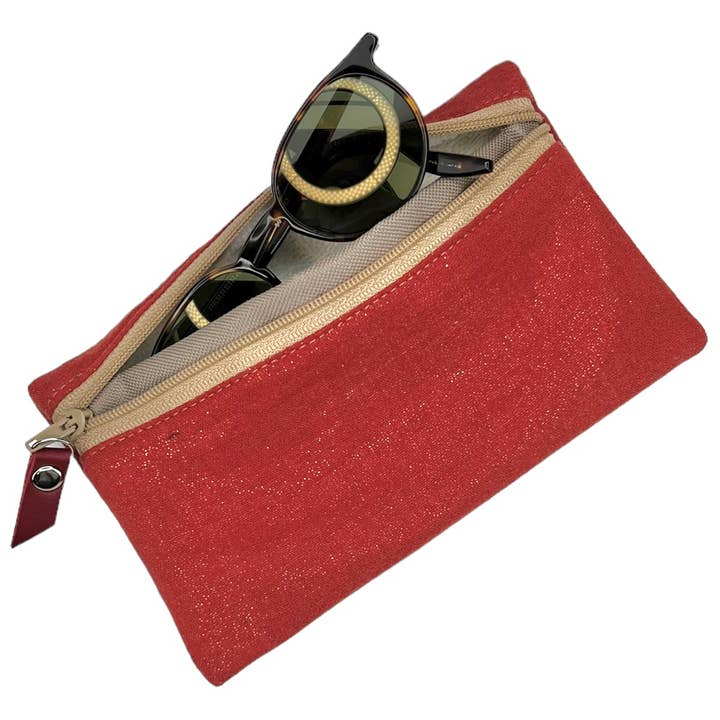 Trousse à lunettes, "Scintillant" terracotta pour la vente par Emmanuel Création