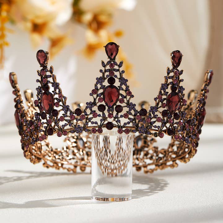 SWEETV - Wholesale Tiara - Women's - Queen Crown for Women Vintage Tiara Mulberry + Purple