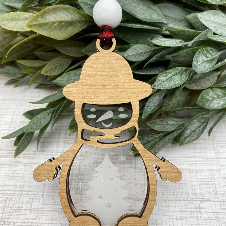 Layered Snowman Ornament for wholesale by Oak & Willow