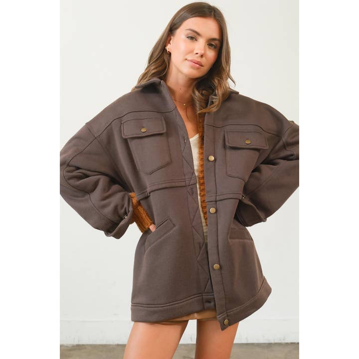 HYFVE - Wholesale Jacket - Women's - HF24F778-Washed Fleece French Terry Jacket
