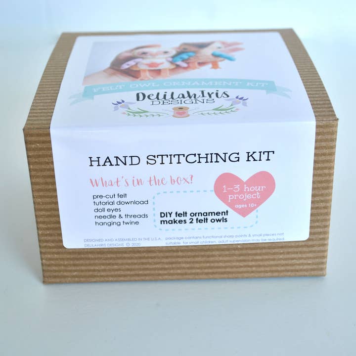 DelilahIris Designs - Wholesale DIY Craft Kit - DIY Craft Kit - Owl Felt Ornament Craft Sewing Kit Cute Gift4