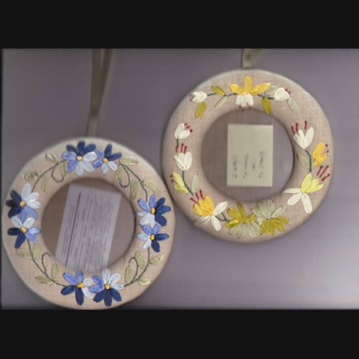 SilkRibbon Embroider PictureFrame Timeless Symbol Femininity for wholesale by Eastern Sunrise Lace And Linens Inc.