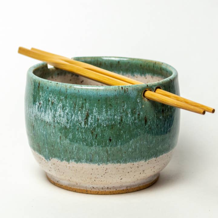 Ris/Nudel Bowl - Handgjord stengods lera - Turkos för wholesale av White Squirrel Clayworks