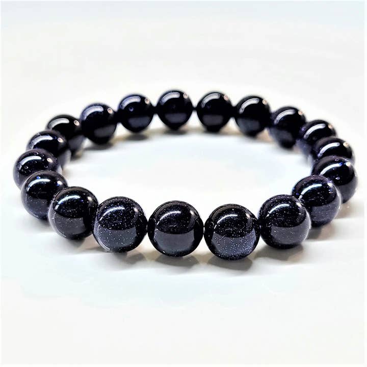 10 mm Blue Goldstone Bracelet Man Made for wholesale by Best South Gems