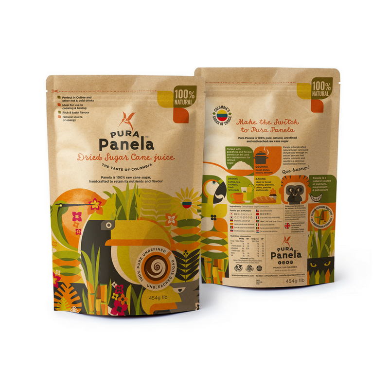 Pura Panela – Engroshandel Sukker – Pura Panela Retail Tasker * 12 (uraffineret hele rørsukker)3