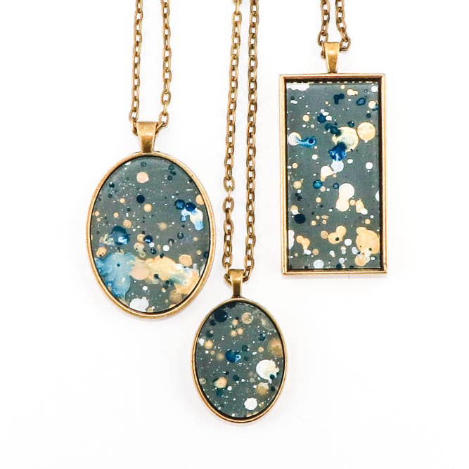 Ciondolo dipinto Splatter - Storm Cloud per la vendita all'ingrosso da parte di Once Again Sam