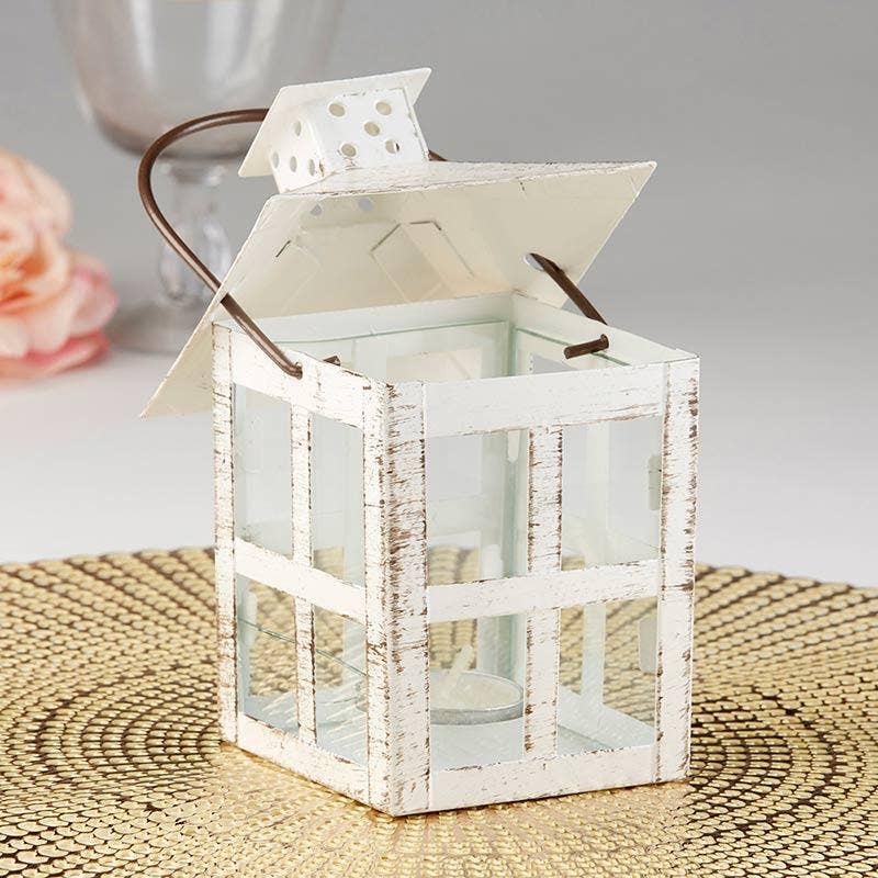 Kate Aspen - Wholesale Lantern - Vintage White Distressed Lantern - Medium2