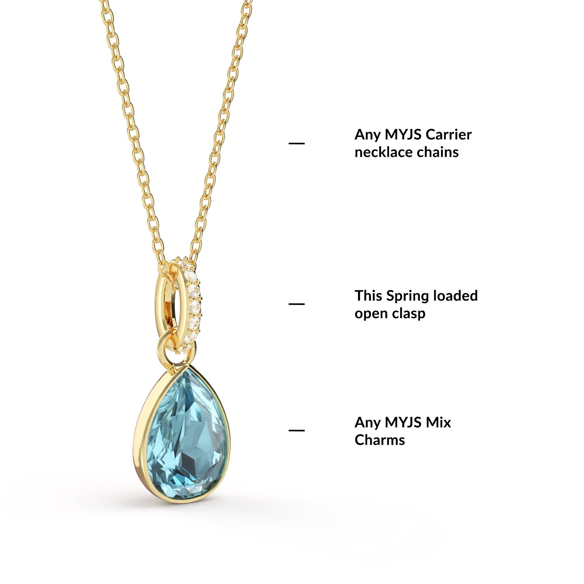 My Jewellery Story – Pendente/pingente individual por atacado – Fecho de Pendente Banhado a Ouro Eternity Mix2