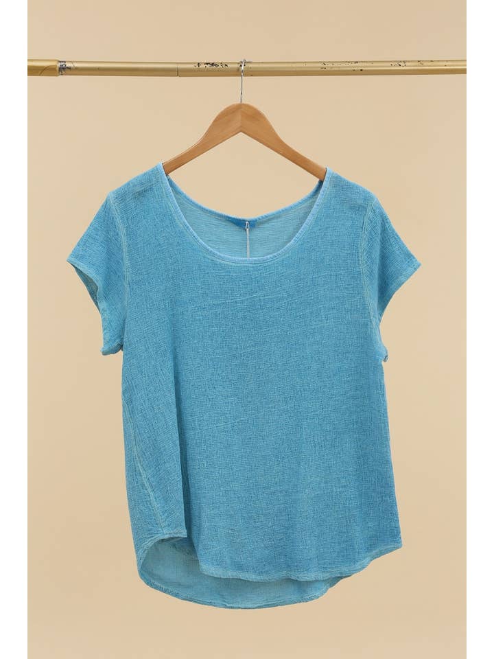 la maison des fibres naturelles - Wholesale T-shirt – women's - cotton-linen blend t-shirt, round neck 3389 10% linen 90% cotton9