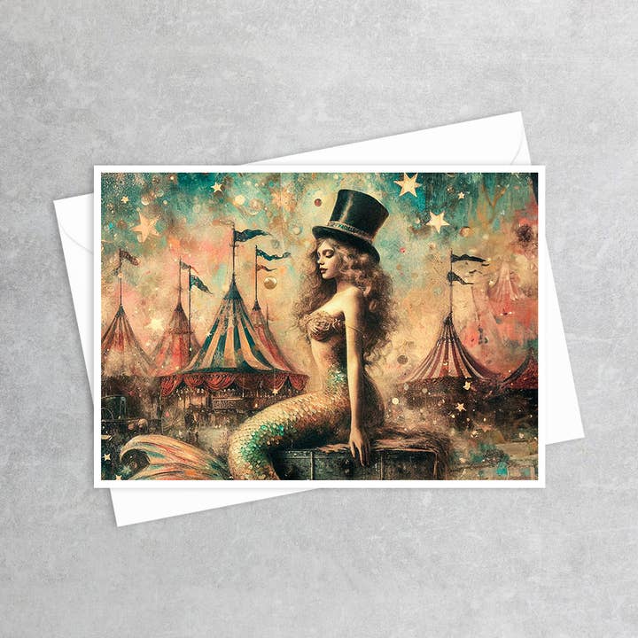 Salty Alyce - Wholesale Everyday Greeting Card - Circus Poster Mermaid Sideshow Greeting Card 49RD