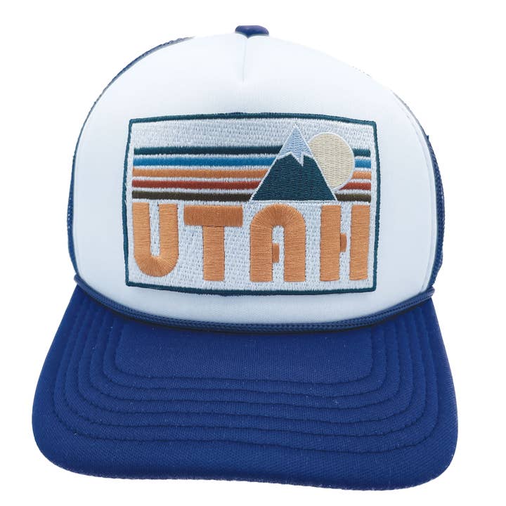 Hey Mountains - Wholesale Kids Hat - Kids - Kids Utah Trucker Hat - Retro Mountain