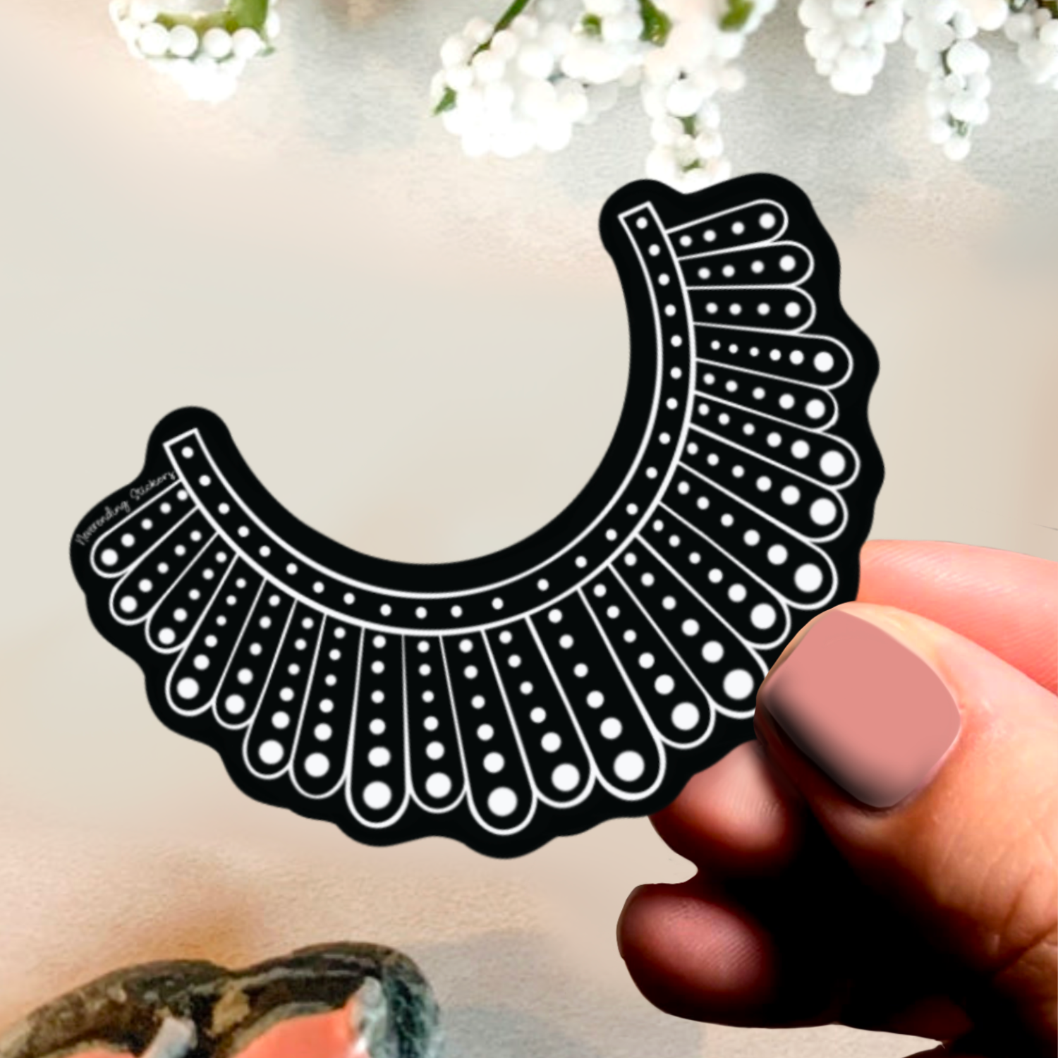 Neverending Stickers - Wholesale Sticker - Neverending Stickers - Vote RBG Dissent Collar Ruth Bader Ginsburg - 4 Vinyl Sticker Or Magnet Set or Just One Collar0