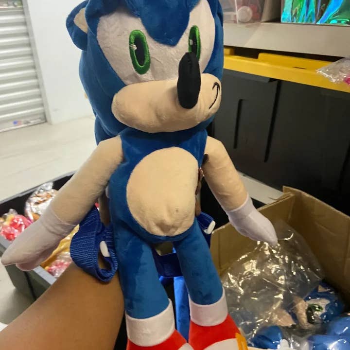 SugarQuoteMeNot LLC - Venta al por mayor Mochila - Niños - Mochila de peluche de erizo con almacenamiento tipo bolsillo - ** Nueva película infantil popular **