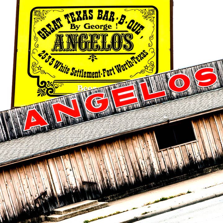 South Austin Gallery - Wholesale Coasters - Angelo's Bar-B-Que Sign Coaster