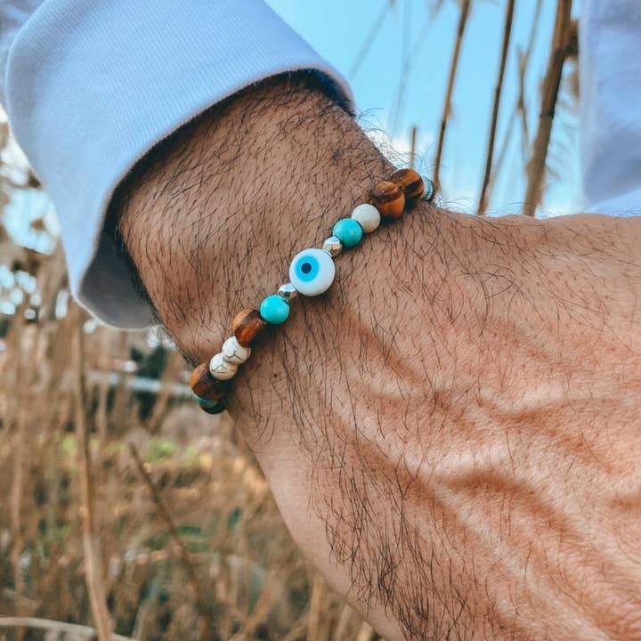 Christina Christi - Wholesale Beaded Bracelet - Evil Eye Bracelet, Mens Bracelet, Evil Eye Charm