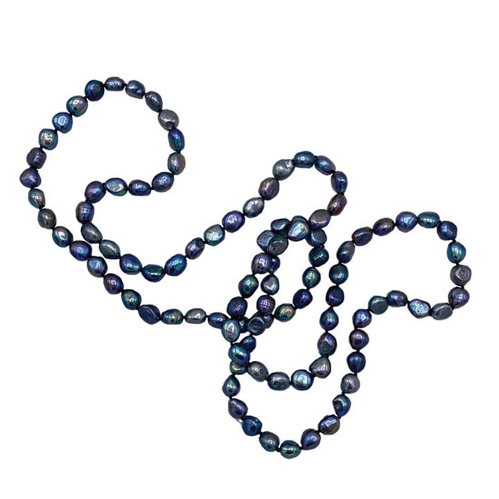 713-10 | 36" BLACK BAROQUE ROPE NECKLACE for wholesale by Girl With A Pearl