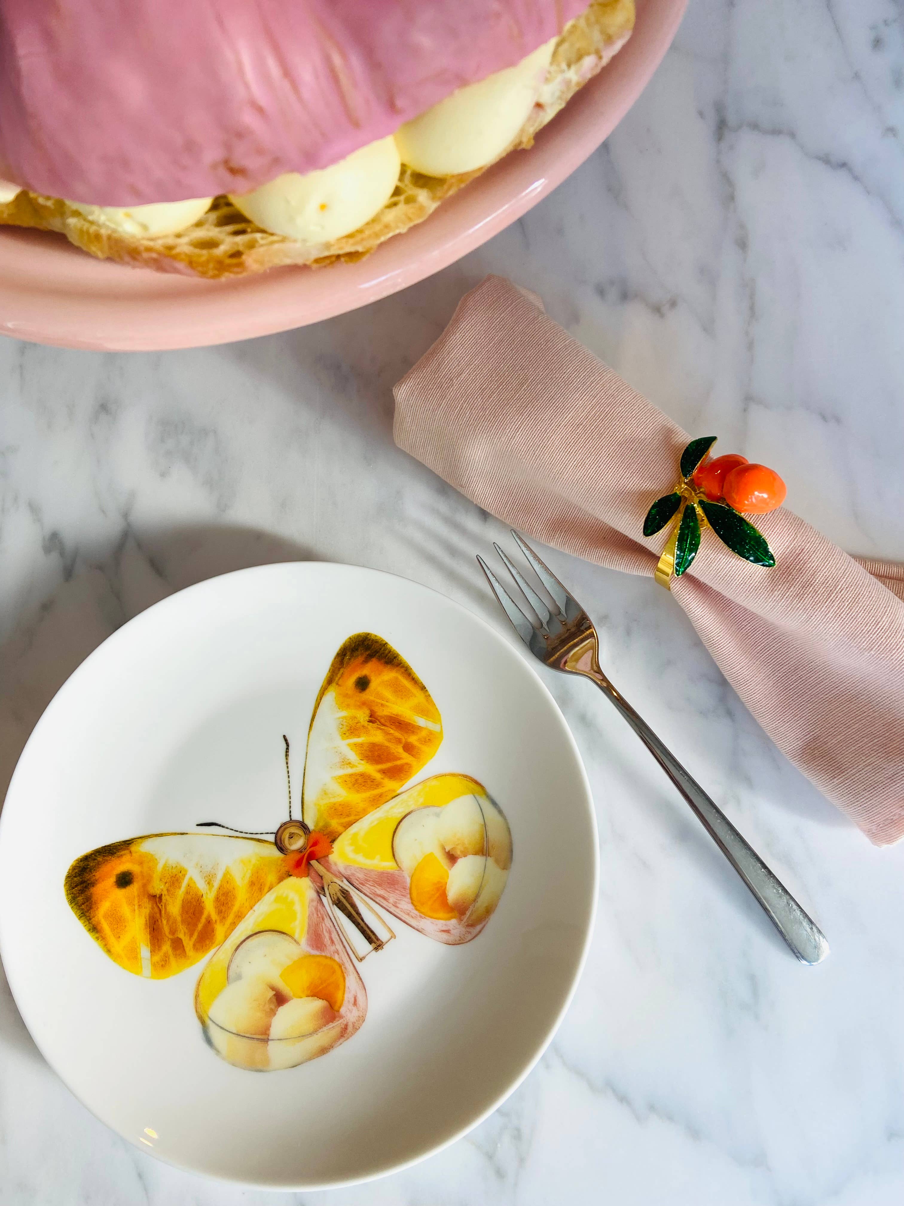 Bordy's - Venta al por mayor Plato grande - La vida de una farfalla - Piatti Dolci, set de 4 platos para postre16