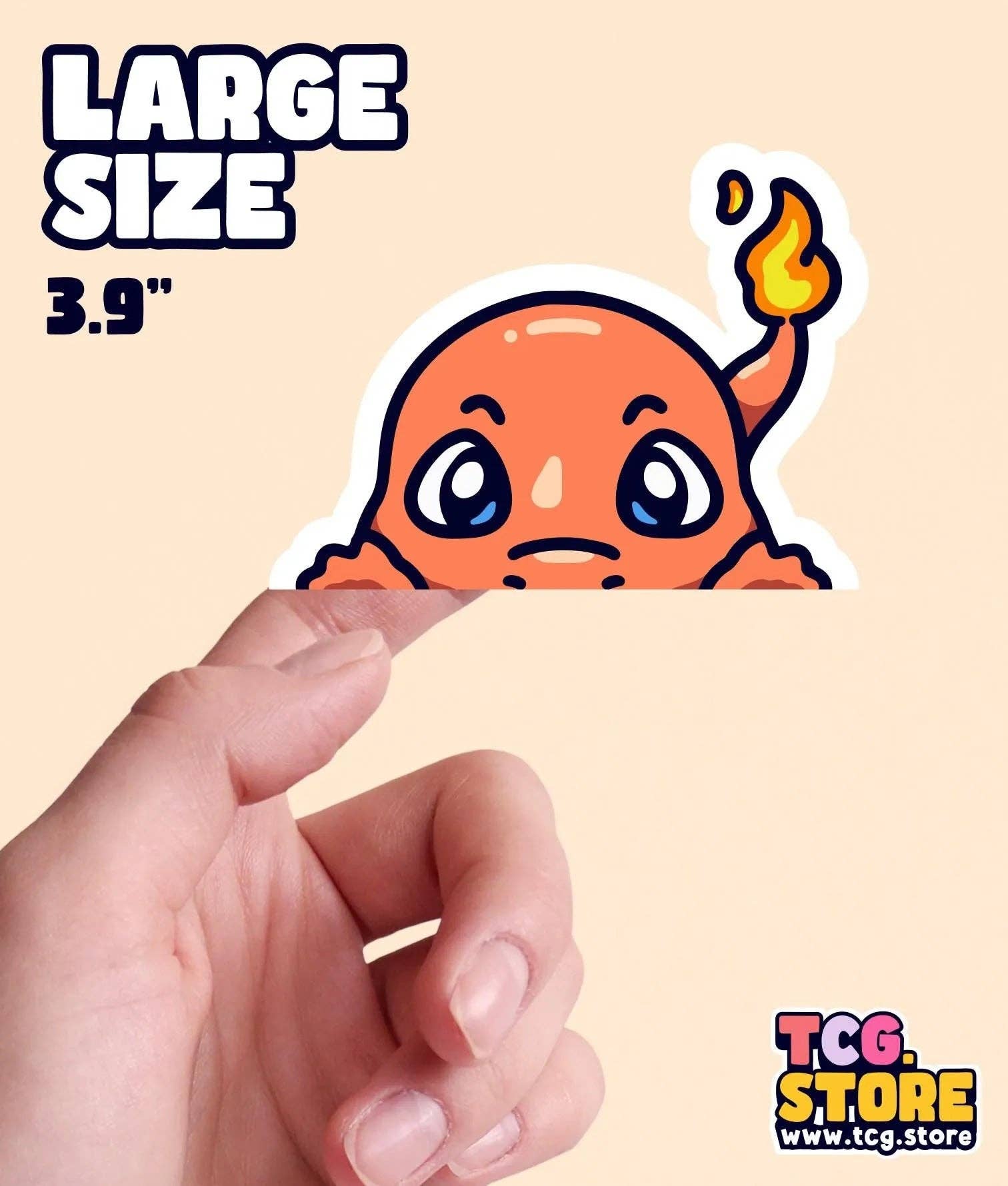 TCG.Store - TCGDOTSTORE - Wholesale Sticker - Charmander Peeking Pokémon Sticker2