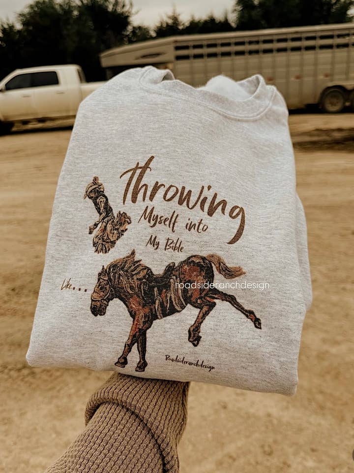 Throwing myself into my Bible like… for wholesale by Roadside Ranch Design