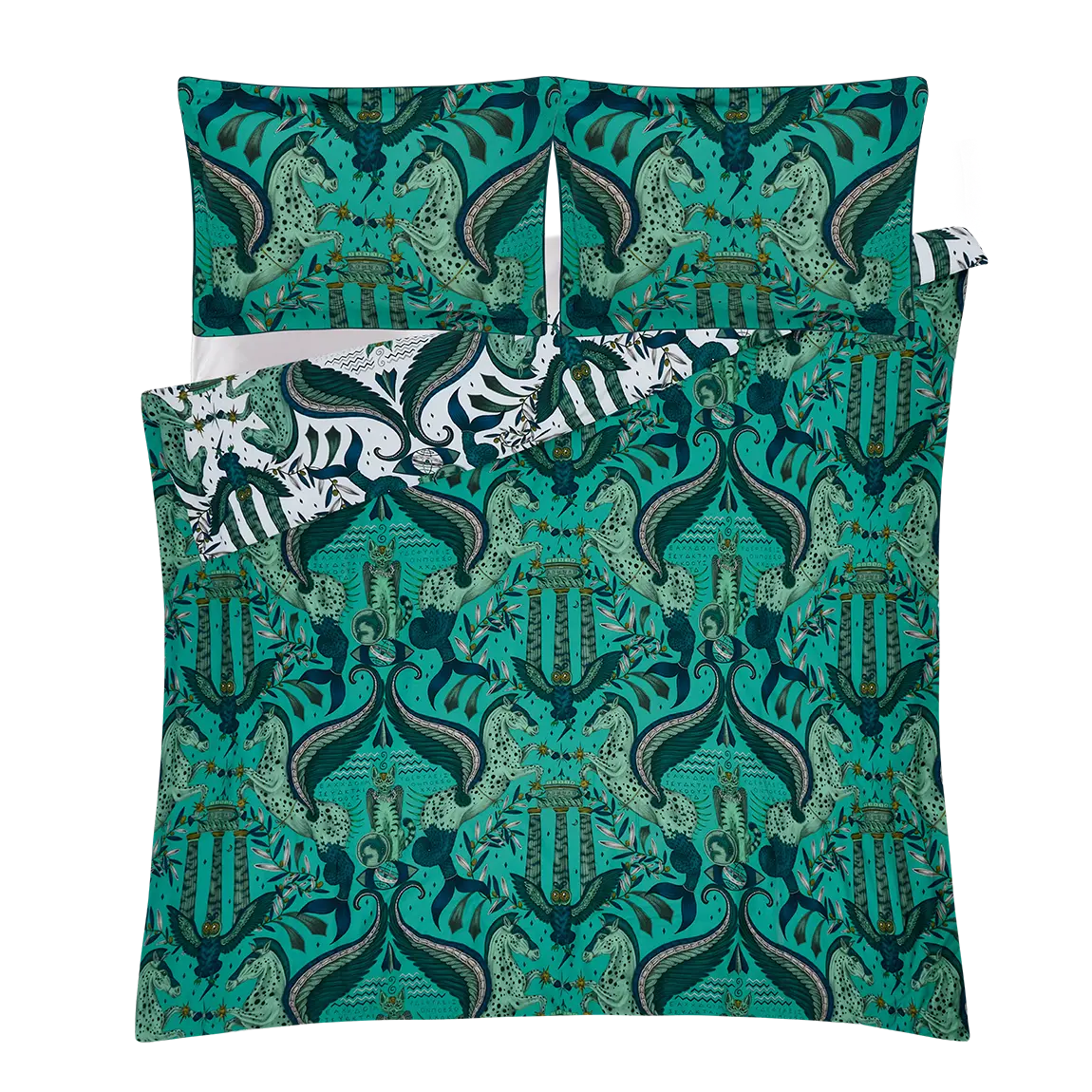 Peacock White Odyssey Bedding Set - UK/EU Sizing for wholesale on Faire19