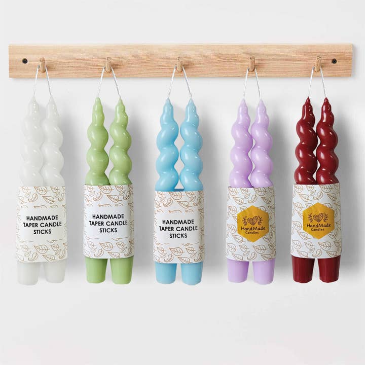 Candles Meta – wholesale Tapered candle/candlestick – 7.28" Handmade Home Decor Spiral Taper Candles6