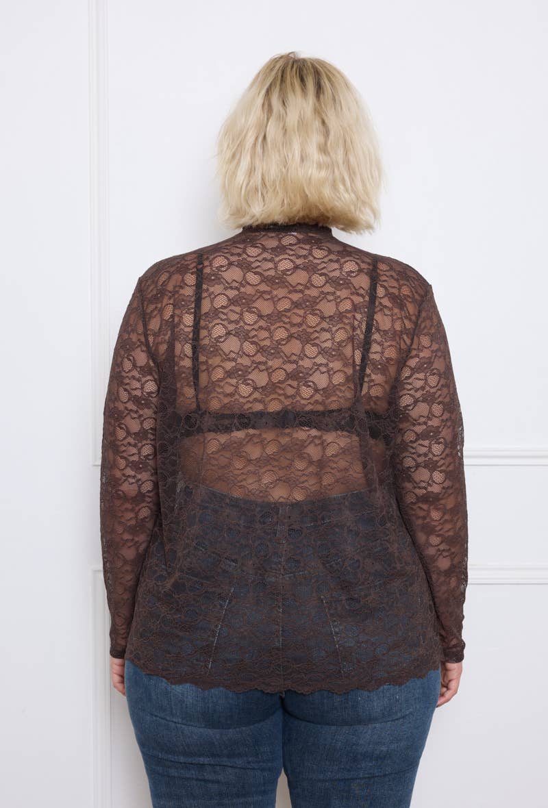 C'MELODIE - Vente Chemisier – femme - Grand Taille - Blouse en dentelle élégante16