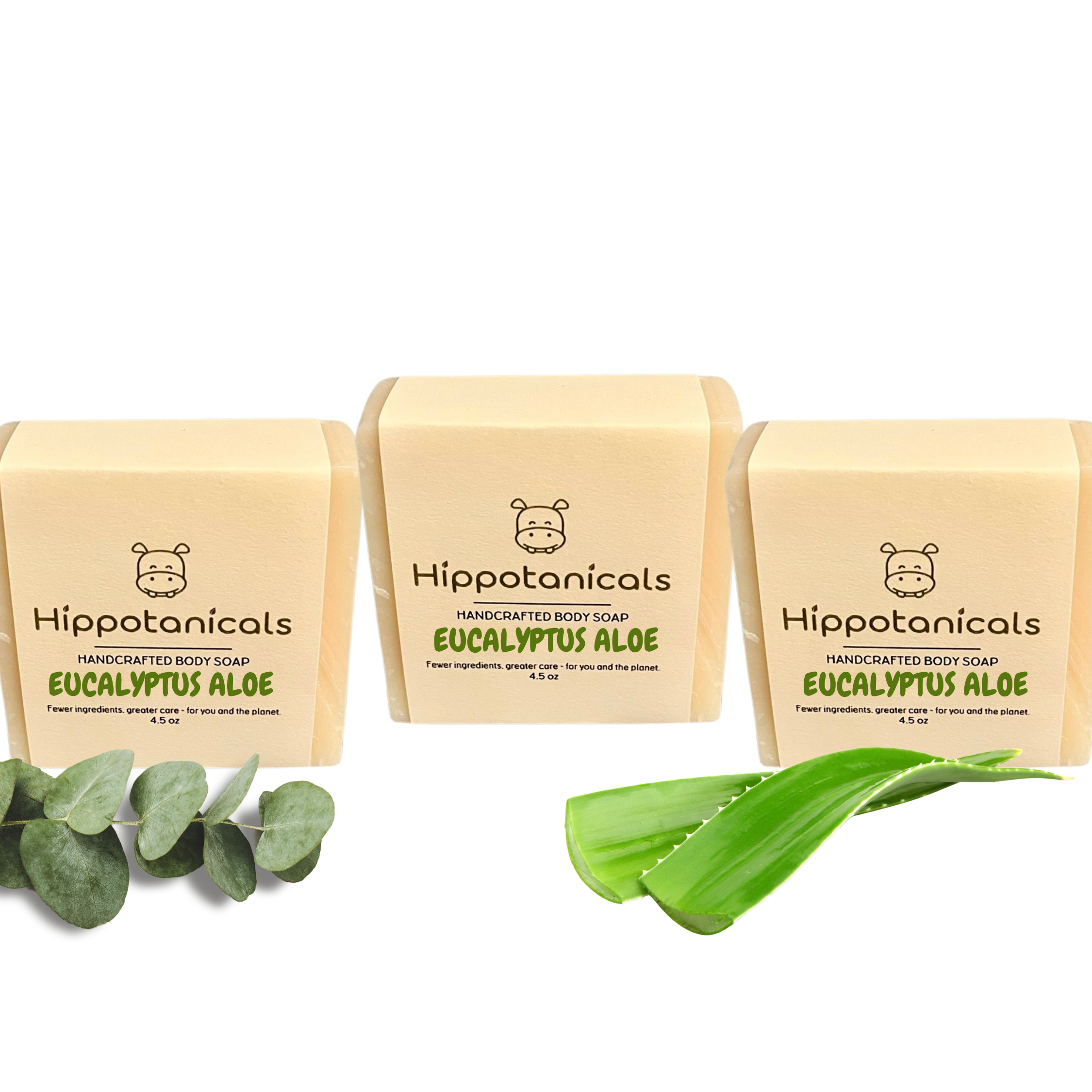 Hippotanicals – Großhandel Feste Seife – Eukalyptus Aloe Seifenstück – Handgefertigte vegane Seife0