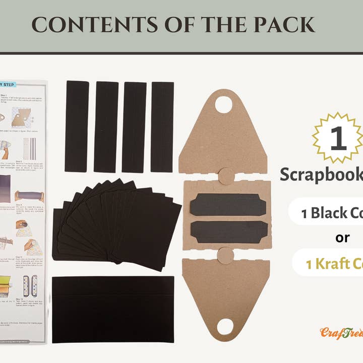 CrafTreat - Wholesale Scrapbook - CrafTreat Rolodex DIY Scrapbook Templates1 set Black