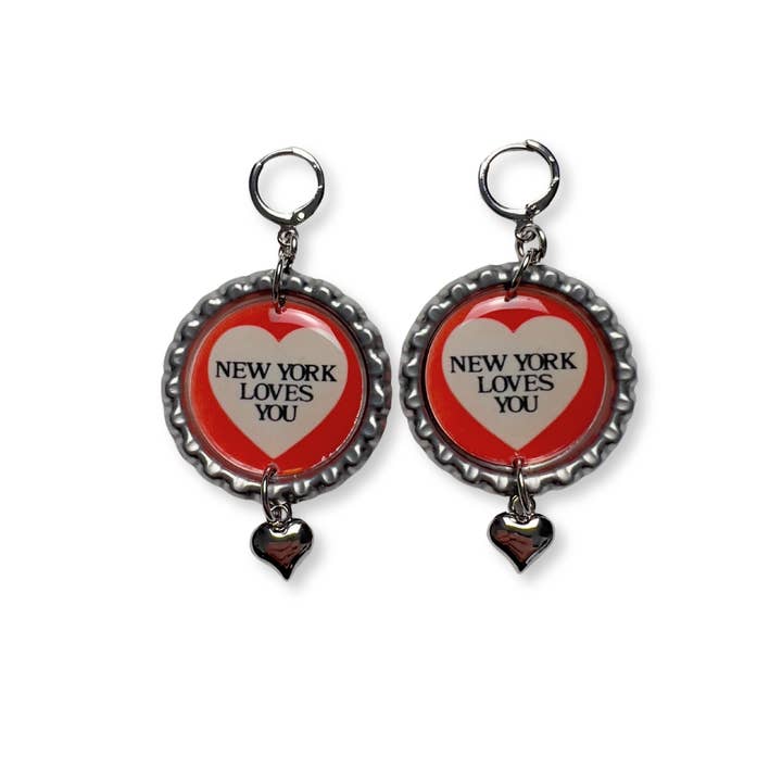 'New York Loves You' Dangle Earrings for wholesale by Painted Lady