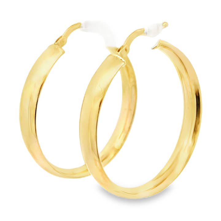 14k Gelbgold glänzende Creolen für den Großhandel von Elissar Couture