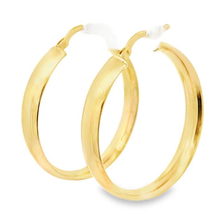 14k yellow gold shiny hoops for wholesale by Elissar Couture