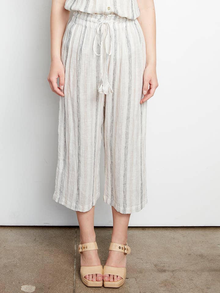 Pantalón Corto de Rayas Transparentes HAYLEY, Humo para venta al por mayor de 4Our Dreamers