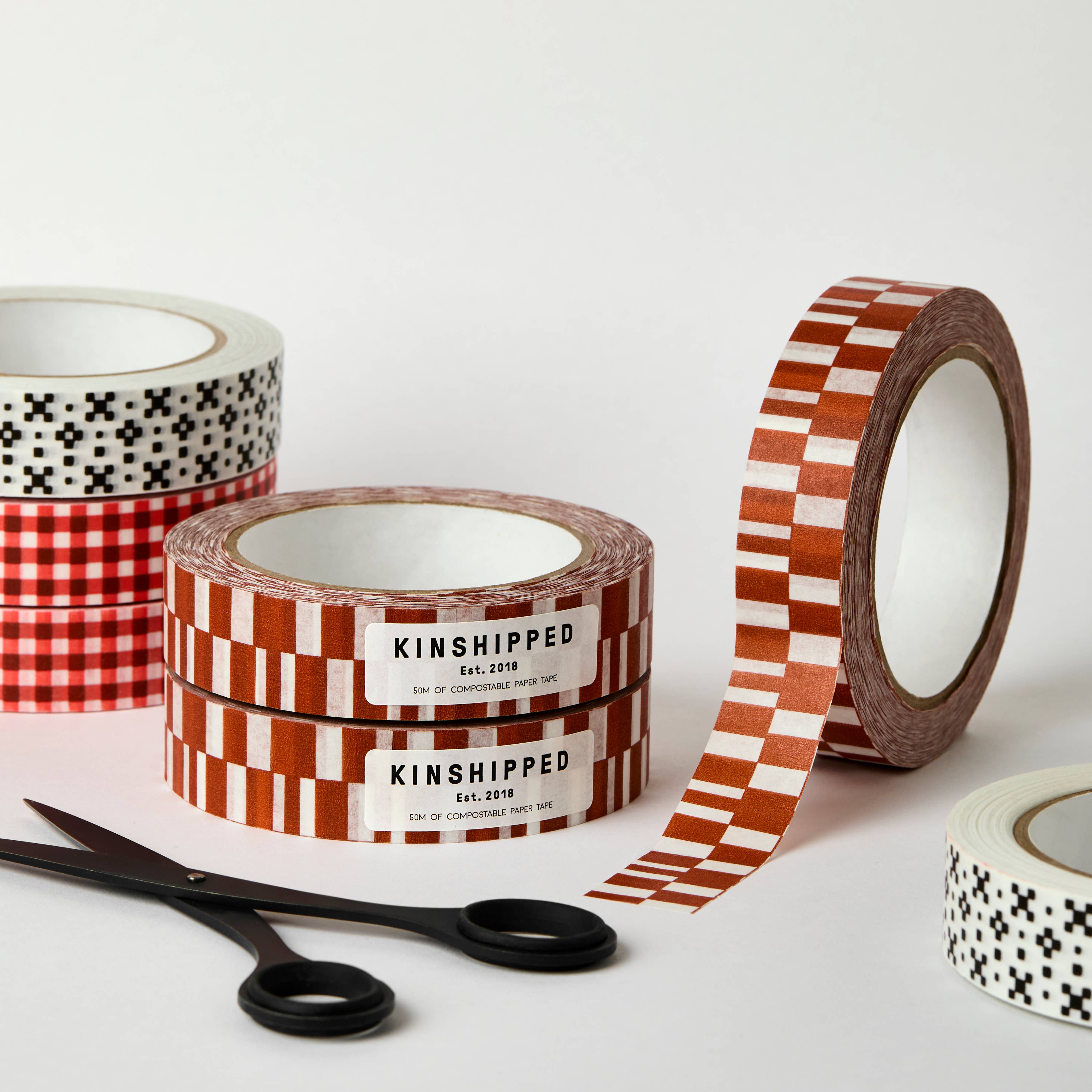 Kinshipped - Wholesale Washi Tape - Cinnamon Missmatch Tile 50m Paper Tape0