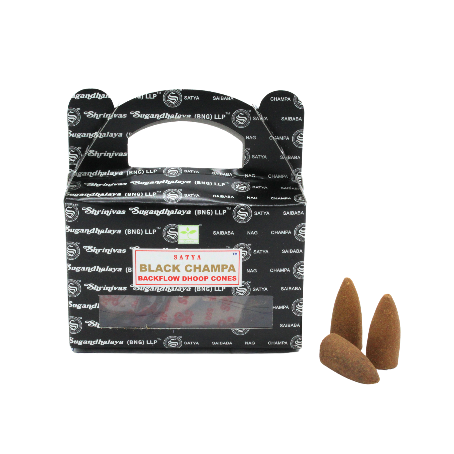 Green Tree - Wholesale Incense - Satya Black Champa Backflow Dhoop Cones2