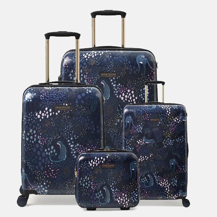 Midnight Leopard Luggage for wholesale by Sara Miller London