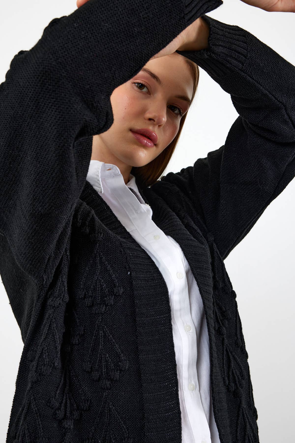 VAV NEW YORK – wholesale Kofta - Dam – Lång stickad kofta medellång stickad cardigan 37202