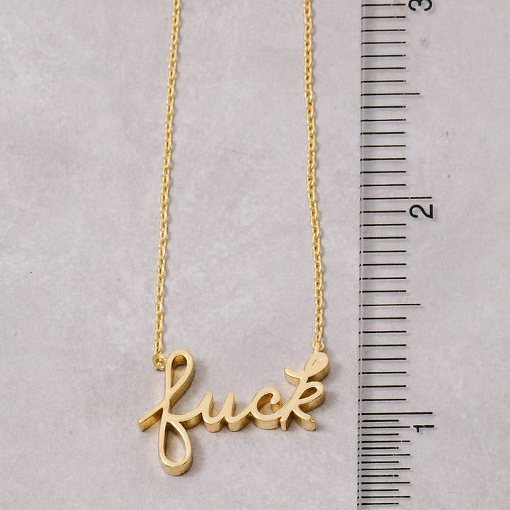 The Looks by Fame Accessories - Vente Colliers à pendentif - Collier pendentif Fuck manuscrit4