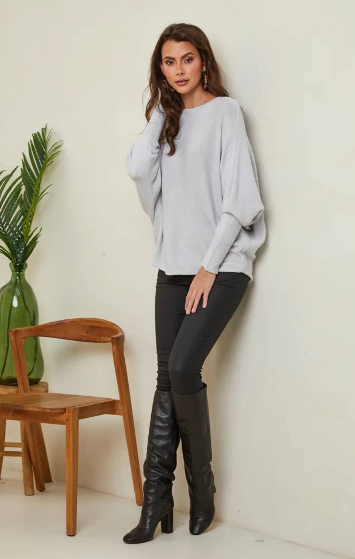 LÉA & LUC - Vendita all'ingrosso Maglione tricot - Donna - Maglione con maniche a pipistrello REF. 009936