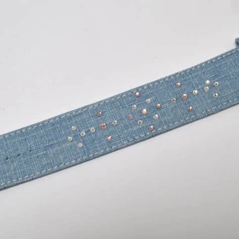 Declic - Wholesale Bangle Bracelet - Jeans and crystals bracelet 30, sale in 5 assorted designs8