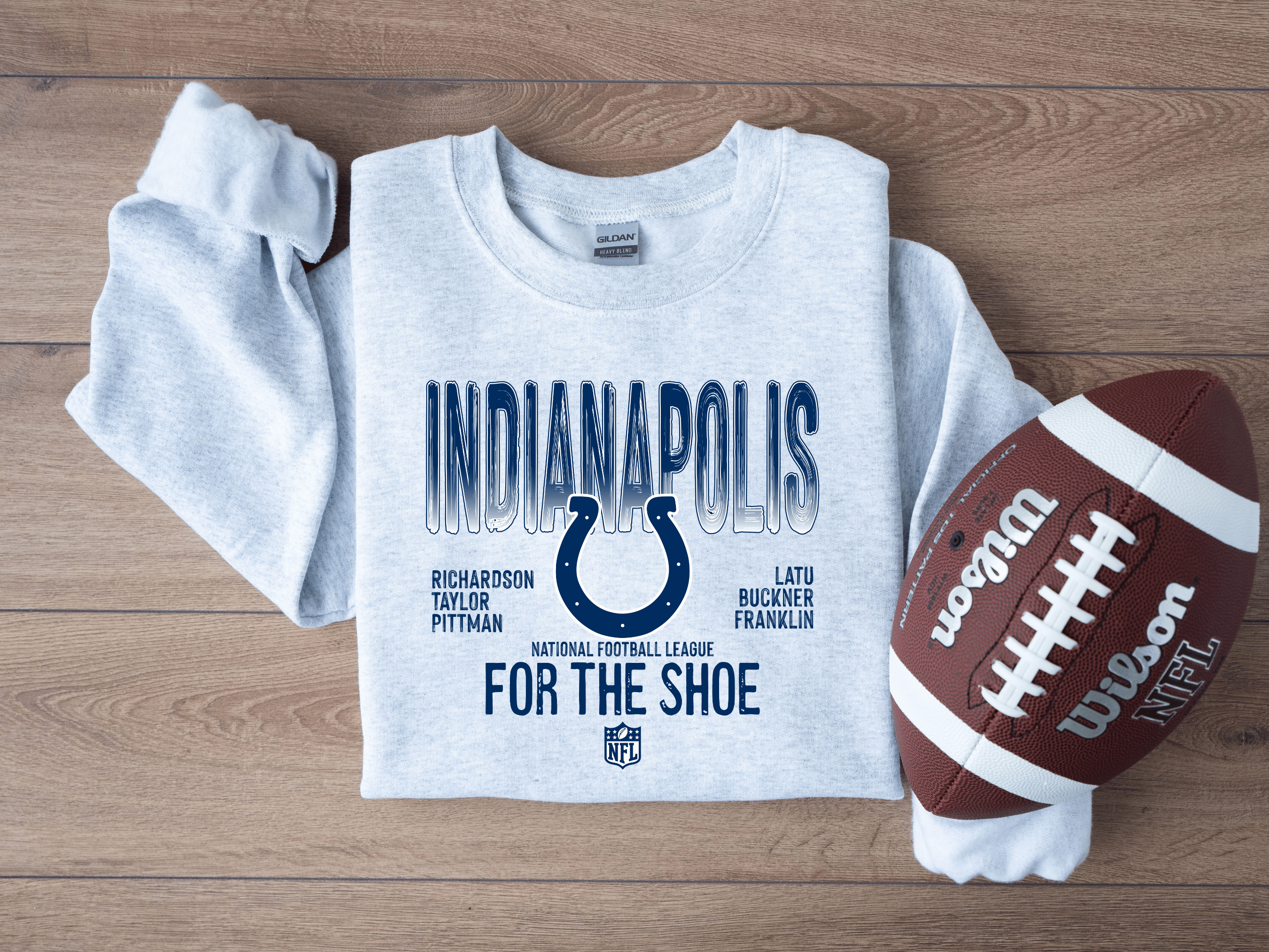 H+P Wholesale - Wholesale Graphic Sweatshirt - Unisex - Indianapolis Colts For The Shoe Graphic Tee/Crew2