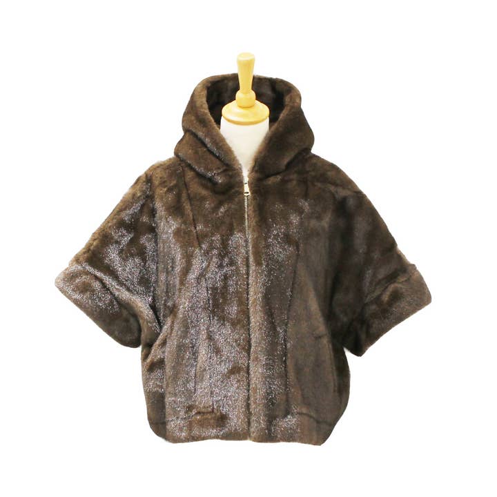 Kapuzenjacke aus Kunstfell mit Reißverschluss für den Großhandel von Vimoda