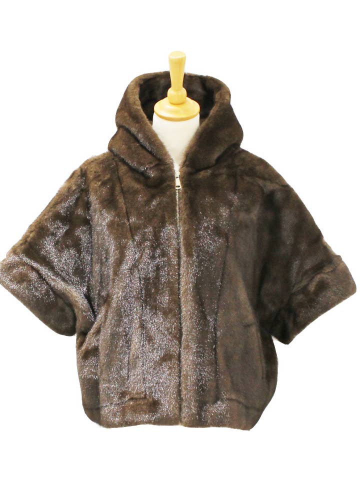 Vimoda - Wholesale Fur/Faux Fur Coat - Women's - Faux fur zip cape3