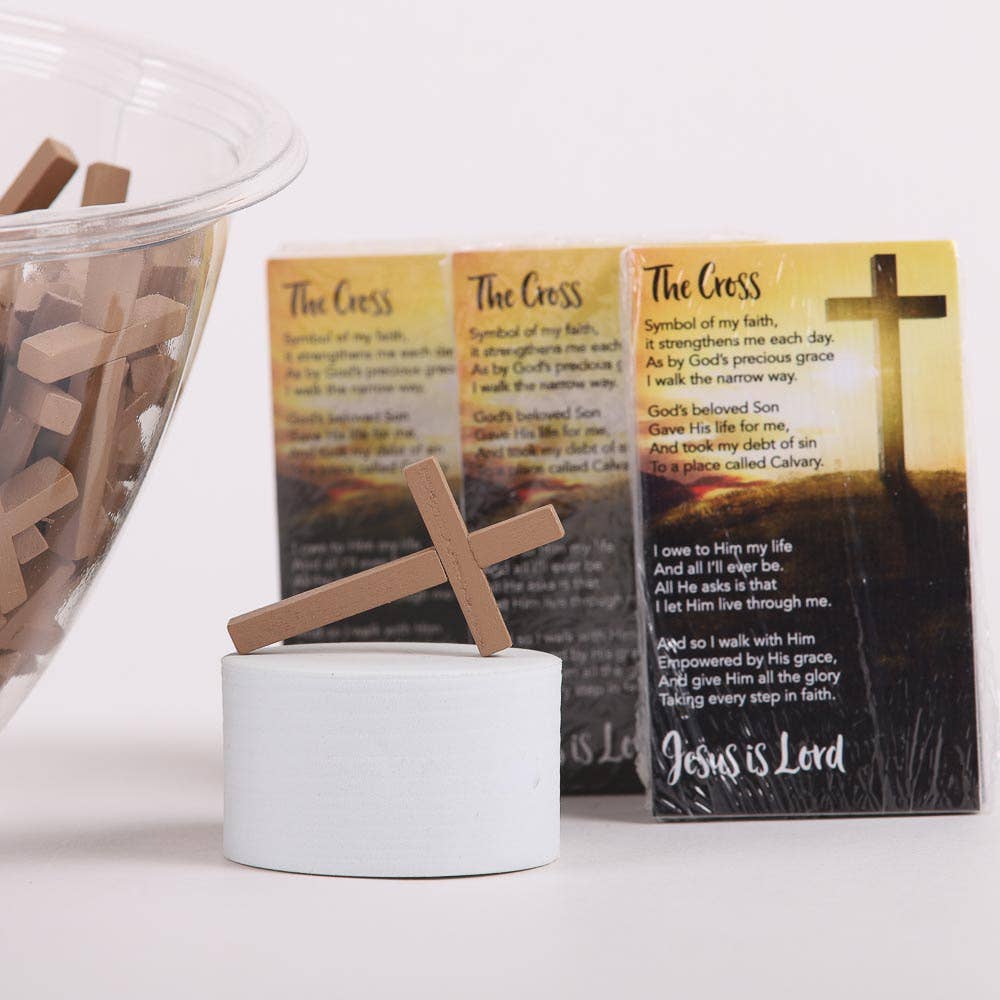 Swanson Christian Products - Wholesale Keepsake Coin/Token - Pocket Wooden Cross - Pack of 1445