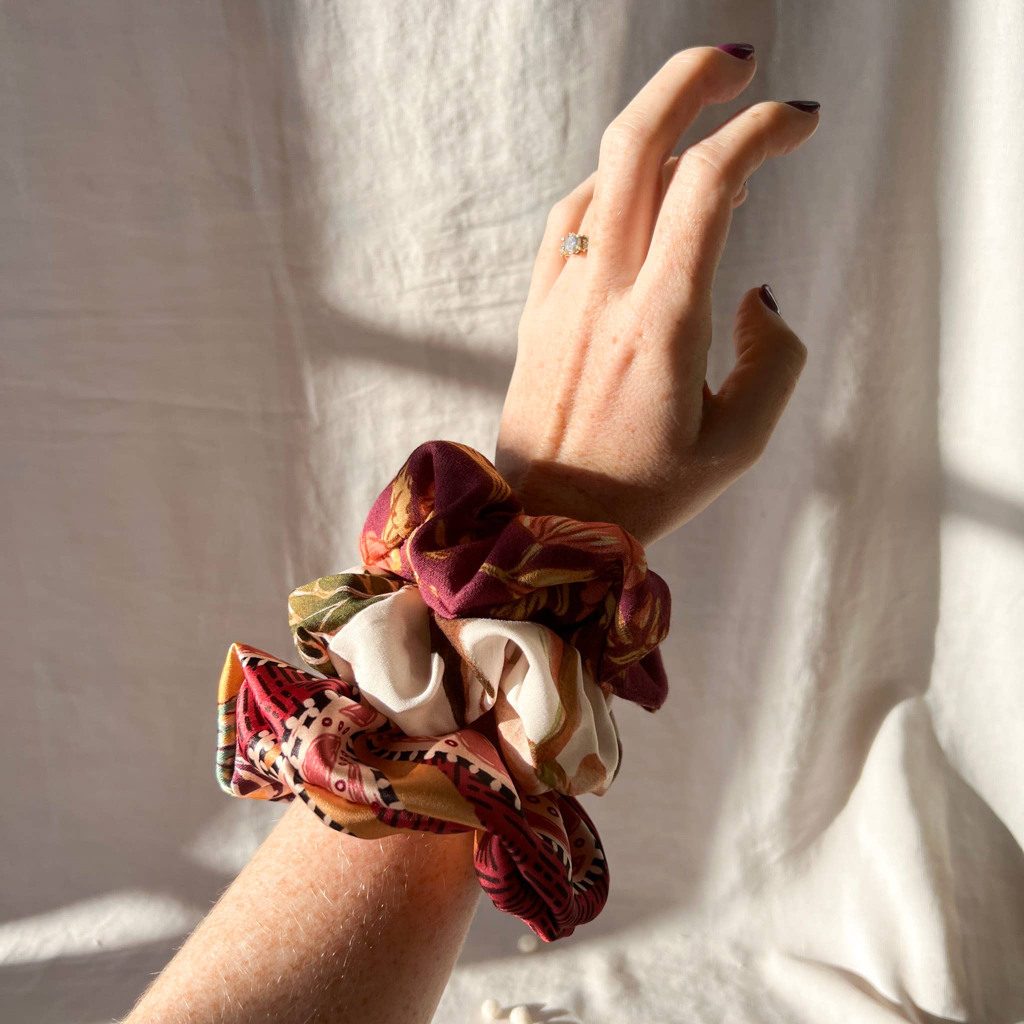 Not I But We - Wholesale Scrunchie - Women's - Ethically Made Pattern Satin Scrunchie | Made By Women2