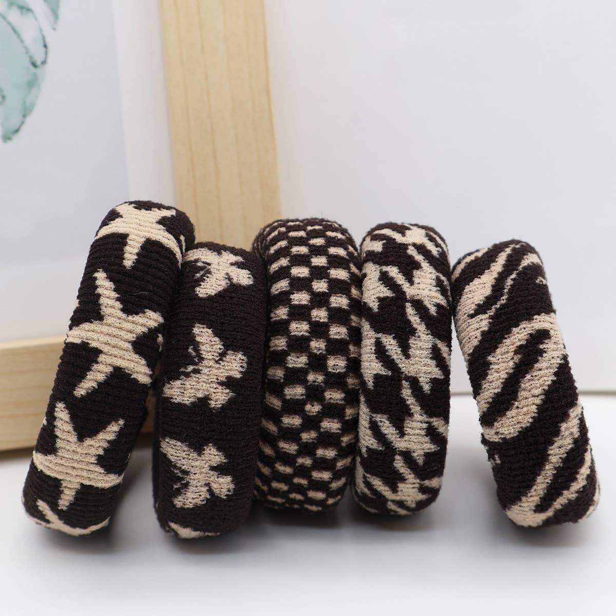 ACCITY - Wholesale Hair Tie - FASHION  WIDENED HAIR TIES(5PCS/BOX)_CWAHA050410