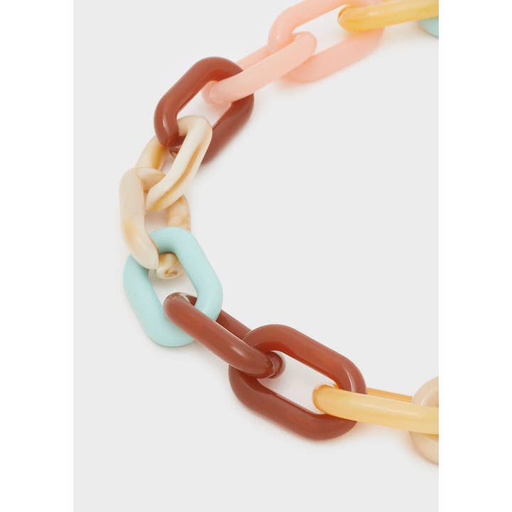 NALI' - Wholesale Link & Chain Necklace - LIDIA NECKLACE IN PINK RESIN + COLORS N62