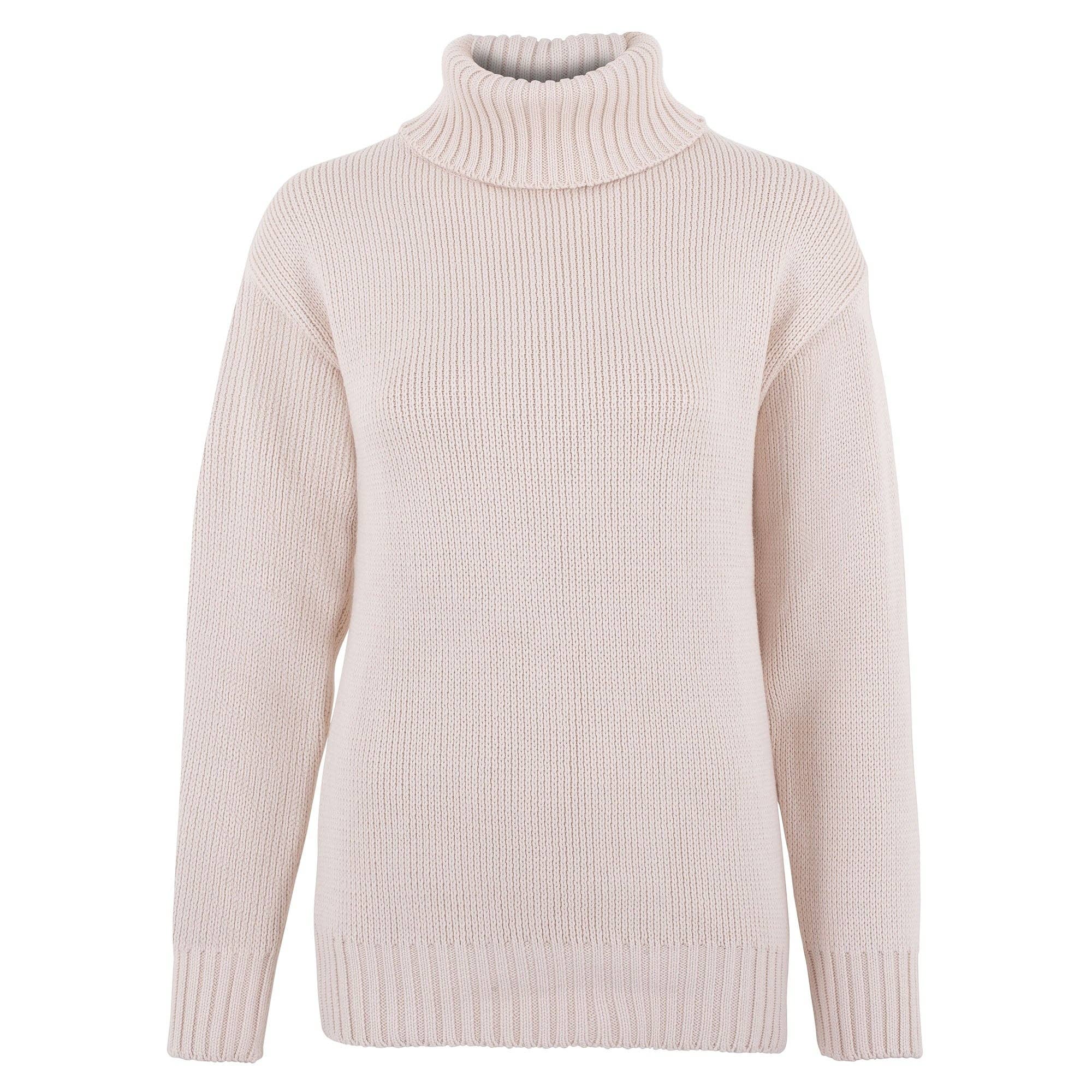 Paul James Knitwear - Vente Pull en maille – femme - Pull à col roulé Submariner en pur coton épais pour femmes3