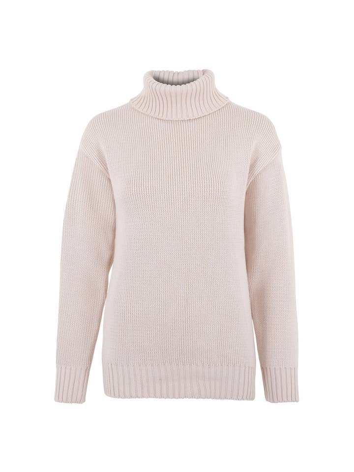 Paul James Knitwear - Vente Pull en maille – femme - Pull à col roulé Submariner en pur coton épais pour femmes3